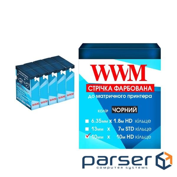 Стрічка до принтерів 10мм х 10м Refill HD к. Black*5шт WWM (R10.10H5)