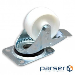 Колесо до шаф поліамід (d80) на майданчику зі стопором 150кг / колесо (3030080CT)