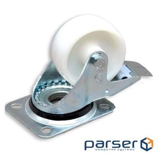 Колесо до шаф поліамід (d80) на майданчику зі стопором 150кг / колесо (3030080CT)