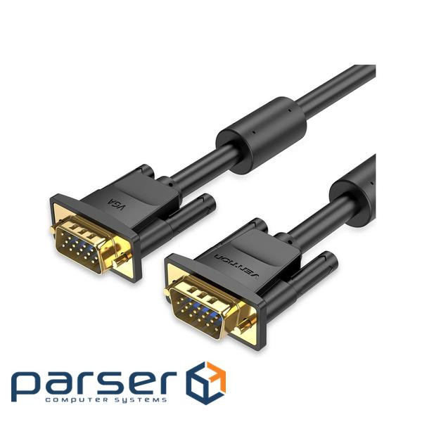 Кабель Vention VGA(3+6) Male to Male Cable with ferrite cores 5M Black (DAEBJ)