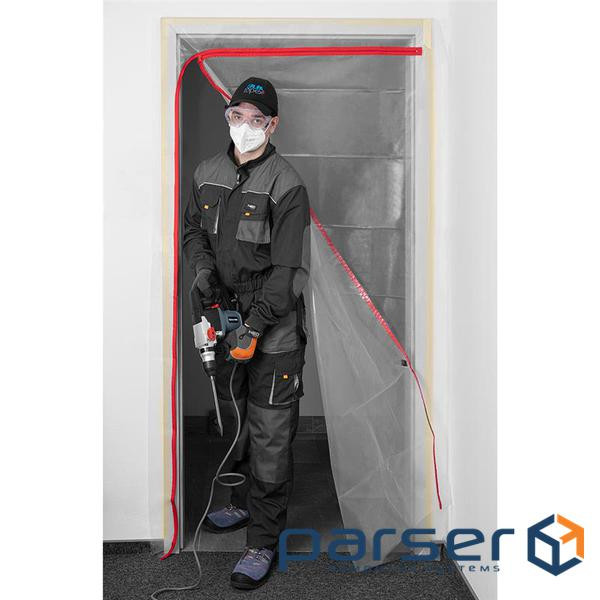 Пилозахисна шторка Neo Tools з замком L, 1230x2240мм, поліетиле, боковий замок, прозора (49-800)