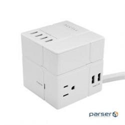 Accell Surge Protector D080B-047F 540J surge protector 3AC outlets 6xUSB-A 6ft cord white Retail