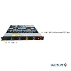 Gigabyte Server R182-Z92 1U 10Bay AMD EPYC7002 Socket SP3 10x2.5" NVMe hot-swappable Retail