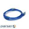 Кабель USB 2.0 RITAR AM / BM, 1.5m, 1 ферит, прозорий синій Q250 (7377)