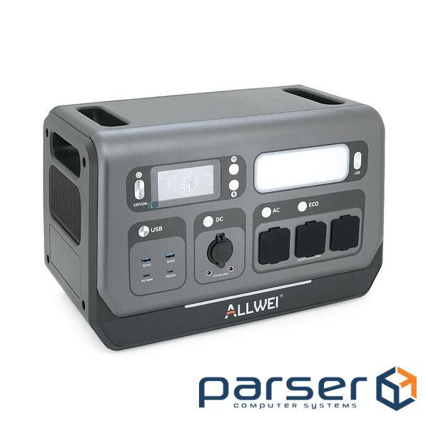 Портативна зарядна станція ALLWEI SGR-PPS2400-2PRO, 2400W / 2048Wh LiFePO₄, MPPT 500W max ХТ60 / 12