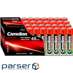 Батарейка CAMELION Plus Alkaline AAA 40шт/уп (LR03-SP40)
