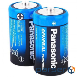 Battery Panasonic D ( R20 ) GENERAL PURPOSE TRAY ZINK-CARBON * 2 (R20BER/2P)