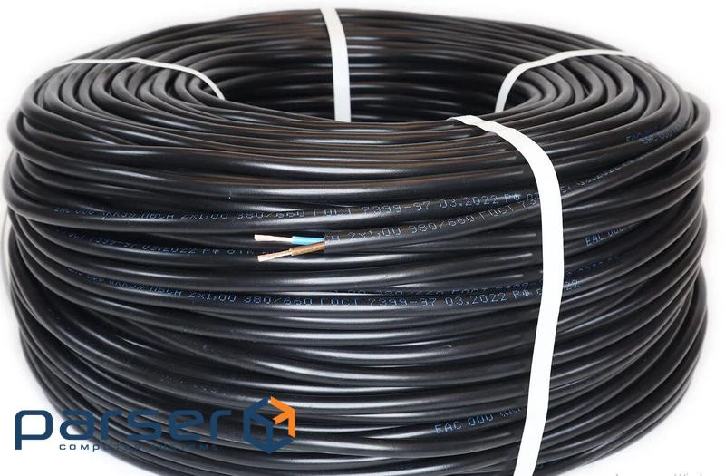 Кабель ПВС 2х1 чорний бухта 100 метрів ціна за бухту (YT26304) (YT26304)