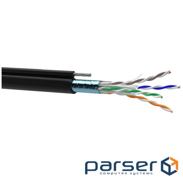 Кабель мережевий OK-Net FTP 305м cat.6 зовнішній, трос 7*0,5 (F/UTP-cat.6) (КППЭт-ВП (250) 4*2*0,54)