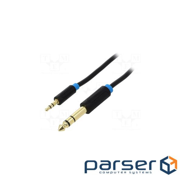 Кабель мультимедійний 3.5mm M to 6.35mm M 0.5m black Vention (BABBD)