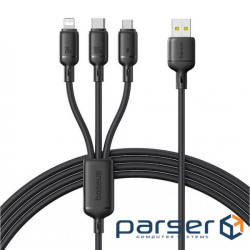 Кабель Baseus Silky One-for-Three Fast Charging USB to Micro USB+Lightning+Type-C (P10377705123-00)