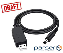 Кабель USB-A > DC 5.5х2.5мм живлення 2E 1м, 12В/1A, чорний (2E-CCAD12-BK)