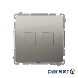 Адаптер Basic для 2xRJ45 Keystone, металевий супорт, сатин (BMPT/29)