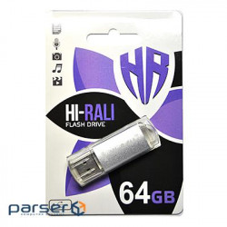 Флеш-накопичувач USB 64GB Hi-Rali Rocket Series Silver (HI-64GBVCSL)