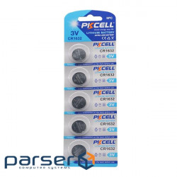 Lithium battery PKCELL CR1632, 5 pcs in a blister (pack. 100 pcs) price per blister . Q30 (PC/CR1632)