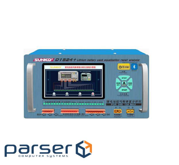 Балансир пасивний Sunkko D1524+ Lifepo4 24S, Li-ion 2-24S, 15A, індикатор LCD, аналізатор з функцією
