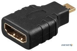 Перехідник моніторний HDMI-> micro F / M, літій Gold, HQ, чорний (62.08.4205-20)