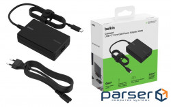 Зарядний пристрій мережевий Belkin 100Вт USB-С GAN PD PPS, кабель USB-C 2м, чорний (INC016VFBK) (INC016VFBK)