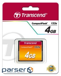 Memory card Transcend 4Gb CompactFlash Card 133x (TS4GCF133)