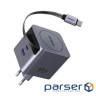 Зарядний пристрій Ugreen USB-C PD45W GaN + cable USB-C to USB-C retractable (65822)