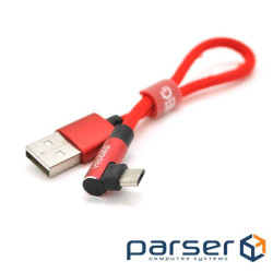 Кабель VEGGIEG UA-20R, Micro-USB, 2.4A, Black, Red, довжина 0,2 м , BOX (YT-UA-20R)
