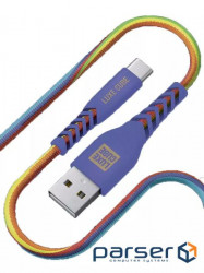 Cable Luxe Cube Kevlar USB-microUSB, 1.2m, rainbow (8886668686259)