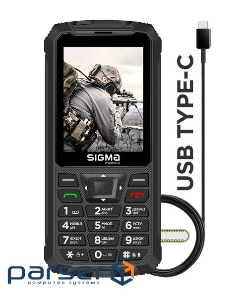 Мобільний телефон Sigma mobile X-treme PR68 Type-C Dual Sim Black (4827798122419), 2.8" (320x240) TN
