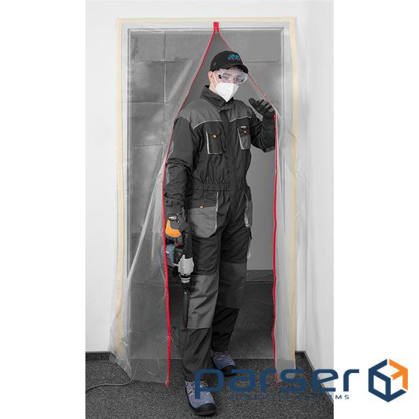 Пилозахисна шторка Neo Tools з замком I, 1210x2140мм, поліетиле, центральний замок, прозора (49-801)