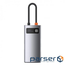 USB Hub Baseus Metal Gleam Series 4-in-1 Multifunctional Type-C Gray (CAHUB-CY0G)