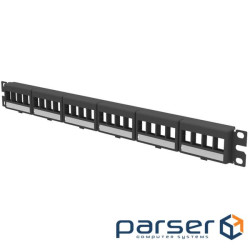 Рамка набірна патч-панелі, 24xKeystone, 1U, з маркуванням, Panduit NetKey (NKFPL24)