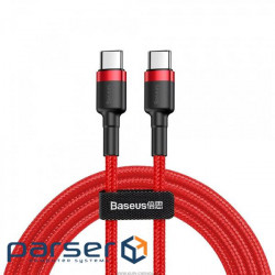 Дата кабель USB 3.1 Type-C to Type-C 2.0m 3A red-black Baseus (CATKLF-H09)