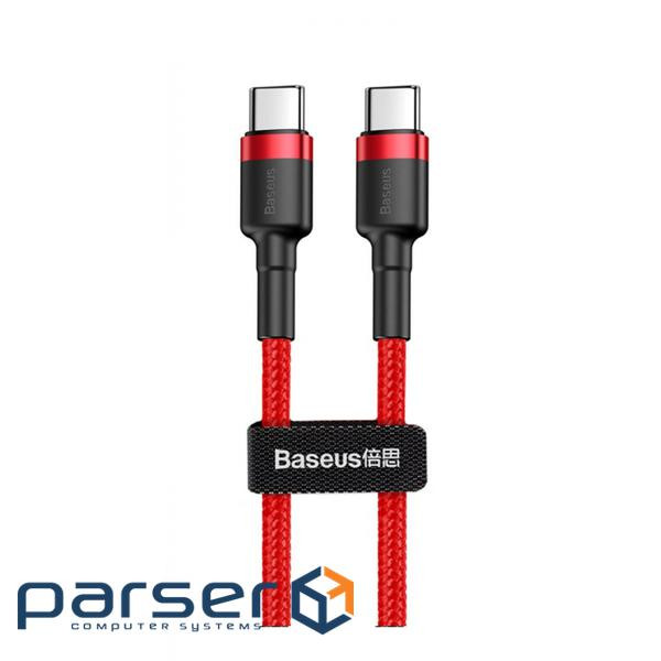 Дата кабель USB-C to USB-C 2.0m USB 3.1 3A red-black Baseus (CATKLF-H09)