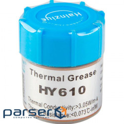 Thermal conductive paste HY-610 15g, jar, Gold, >3.05W/m-K, <0.073C-in2/W, -30~280, V (HY-610 15g )