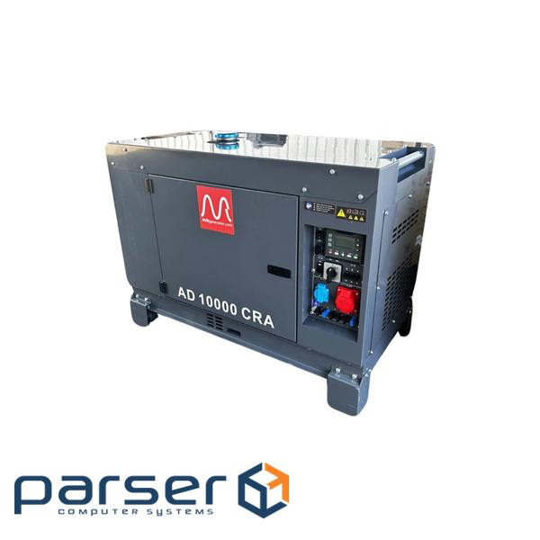 Генератор Metier AD10000CRA дизель, 1/3ф, 3ф-8,0kW, 1ф-7,2kW бак-25л, ел.старт