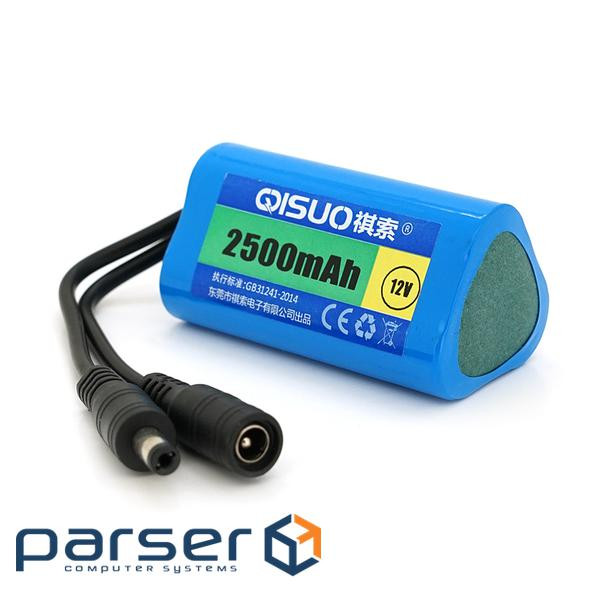 Акумуляторна батарея літієва QiSuo 12V 2.2A з елементами Li-ion 18650, DC5.5x2.1, (37x37 (QS-12025W) Li-ion 18650, DC5.5x2.1, (37x37 (QS-12025W)