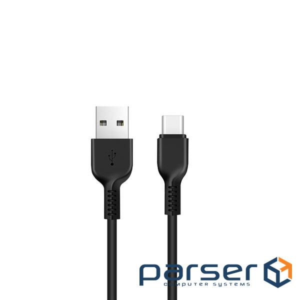 Кабель HOCO X20 USB to Type-C 3A, 2m, PVC, TPE connectors, Black (6957531068907)