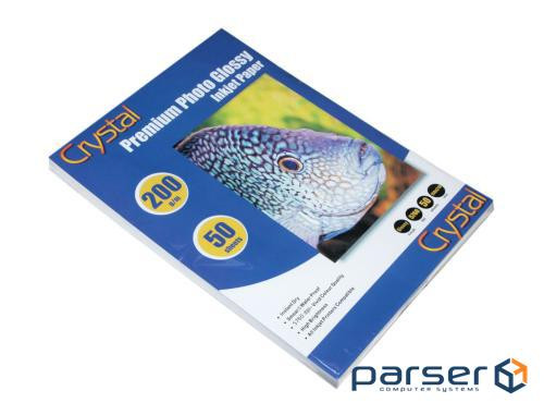 Фотопапір Crystal, глянсовий, A5 (15x21), 200 г/м2, 50 арк (GL-A5-200-50) (GL-A5-200-50)