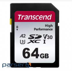 Карта памяти TRANSCEND SDXC 330S 64GB UHS-I U3 V30 A2 Class 10 (TS64GSDC330S)