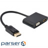 Перехідник Cablexpert DisplayPort to HDMI/VGA (A-DPM-HDMIFVGAF-01)