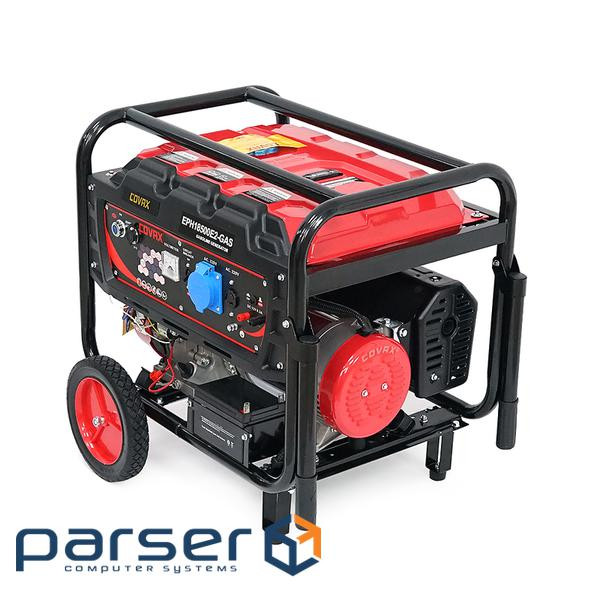 Генератор бензиновий COVAX EPH18500E2-GAS, 9.0kW, бензин / газ, однофазний 220V, 50Hz, DC12V, 20HP,