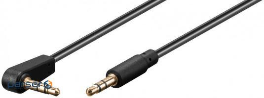 Кабель Goobay аудіо-сигнальний Jack 3.5mm 3pin M/M 1.5m,90ё AUX Shield AWG28 D=2.6mm (75.06.7784-50)