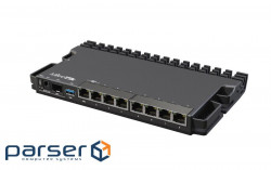 (7) 10/100/1000 Ethernet ports &emsp;(1) 2.5G Ethernet (1) 10G SFP+(1) USB 3.0 type A Arc (RB5009UG+S+IN)