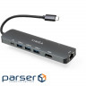 Концентратор Vinga USB-C 3.1 to HDMI+RJ45_1Gbps+3xUSB3.0+SD/TF+PD100W (VHYC8)