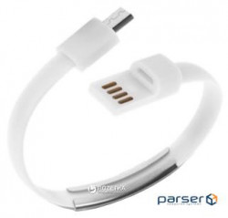 Cable-bracelet micro USB 2.0, white RTL (S0605)