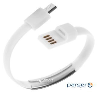 Кабель-браслет micro USB 2.0, білий RTL (S0605) RTL (S0605)