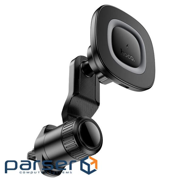Автоутримувач HOCO HW30+ Wireless Charging 15W, кріплення на решітку, затискач 50-90мм, Gray, Box