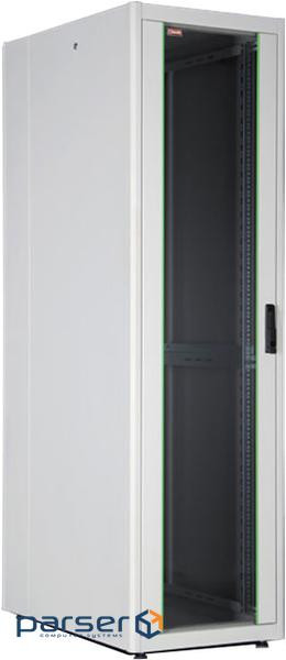 Шафа Basic 22U 600x1000мм, дв.і скло, зад. стін. метал, 600кг, сіра (LN-DB22U6010-LG-111-F)