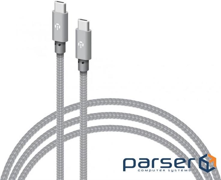Дата кабель USB-C to USB-C 1.0m CBGNYTT1 60W Grey Intaleo (1283126559501)