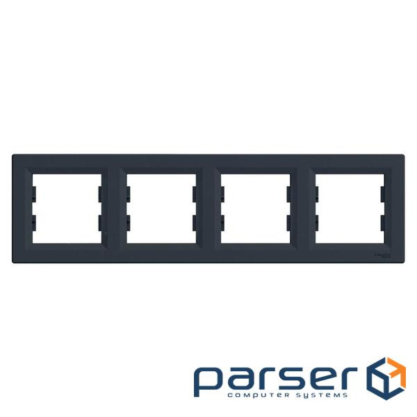 Рамка 4 поста антрацит горизонтальна Schneider Electric EPH5800471 Asfora