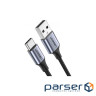 Дата кабель USB 2.0 AM to Type-C 3.0m 3.0A 18W US288 Space Gray Ugreen (60408)